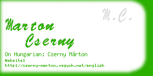 marton cserny business card