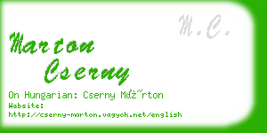 marton cserny business card